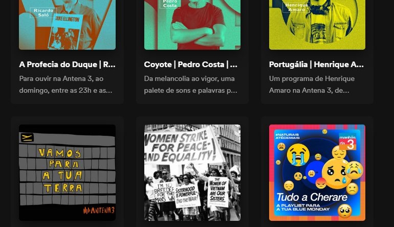 Playlists Antena 3 no Spotify