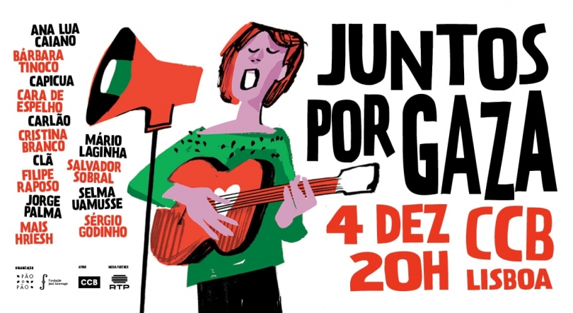 Imagem de “Juntos por Gaza” no Centro Cultural de Belém